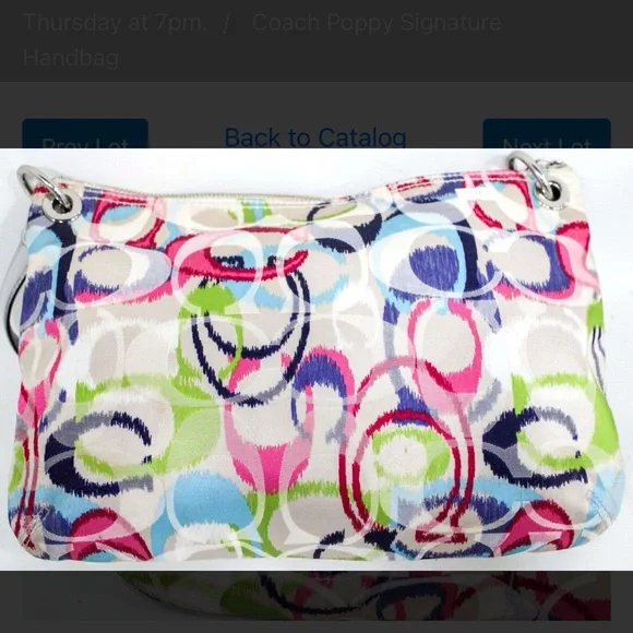 Coach Poppy Signature Multicolor Shoulder Bag - Picture 3 of 5